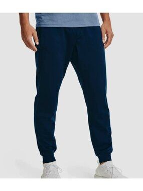 Under Armour Men's LARGE Navy Blue Athletic Jogger Pants Gym Training Activewear